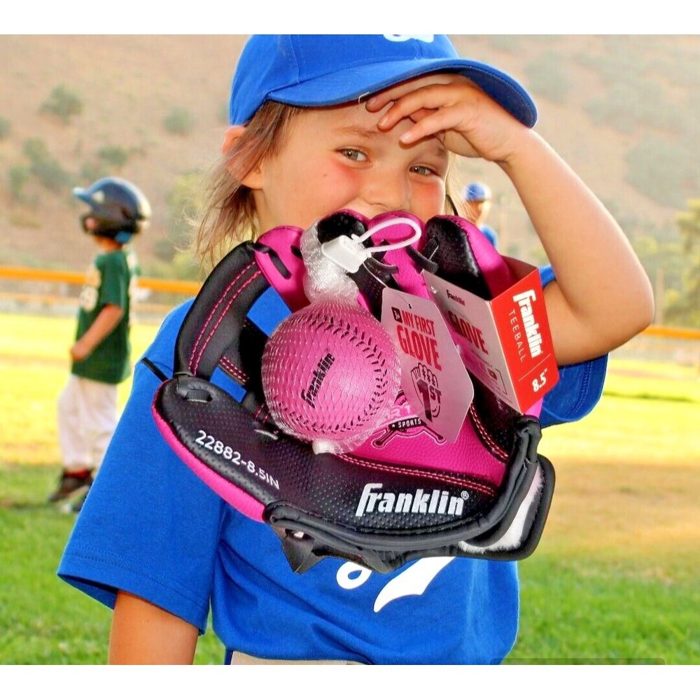 Frnanklin Tee Ball Glove & Ball 8.5" My First Glove Air Tech Franklin Pink